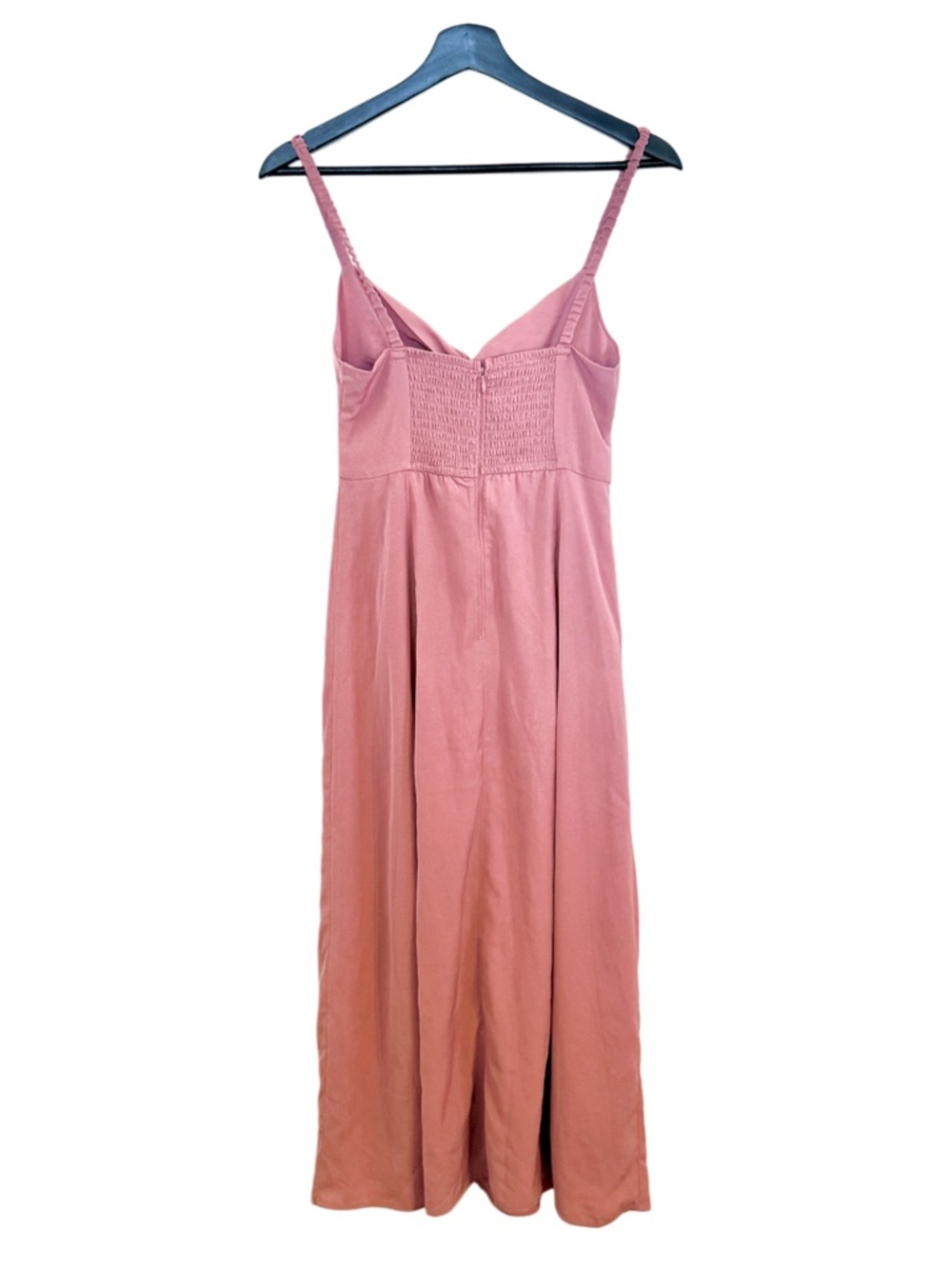 Abercrombie & Fitch Mauve Midi Pink Dress Slit Lined Stretch Back Romantic Small - Picture 5 of 15